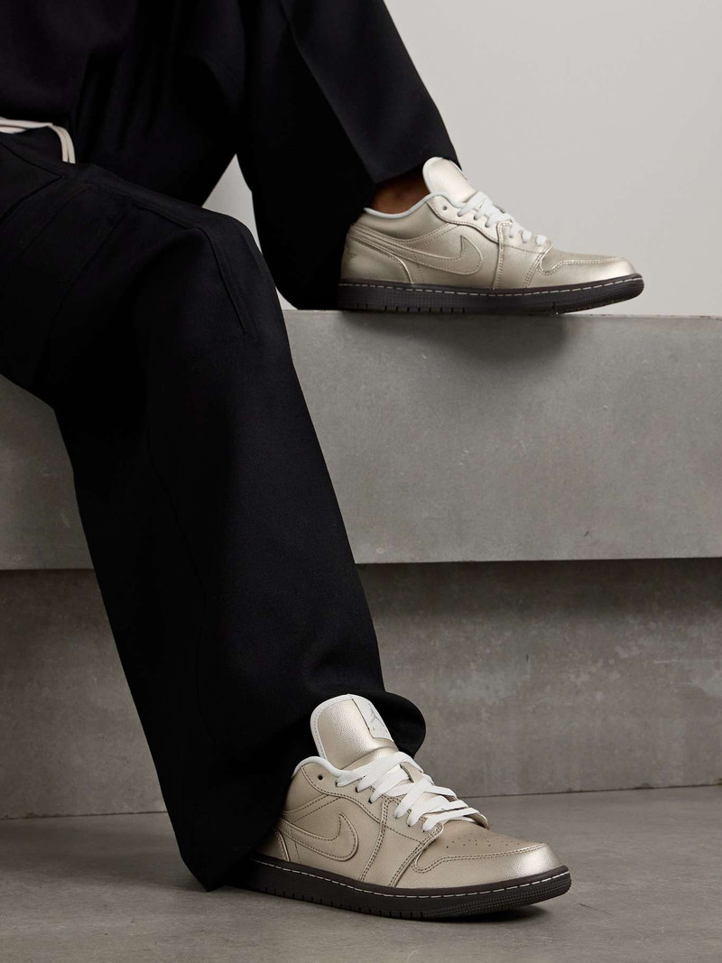 Jordan Air Jordan 1 Low metallic leather sneakers outlook