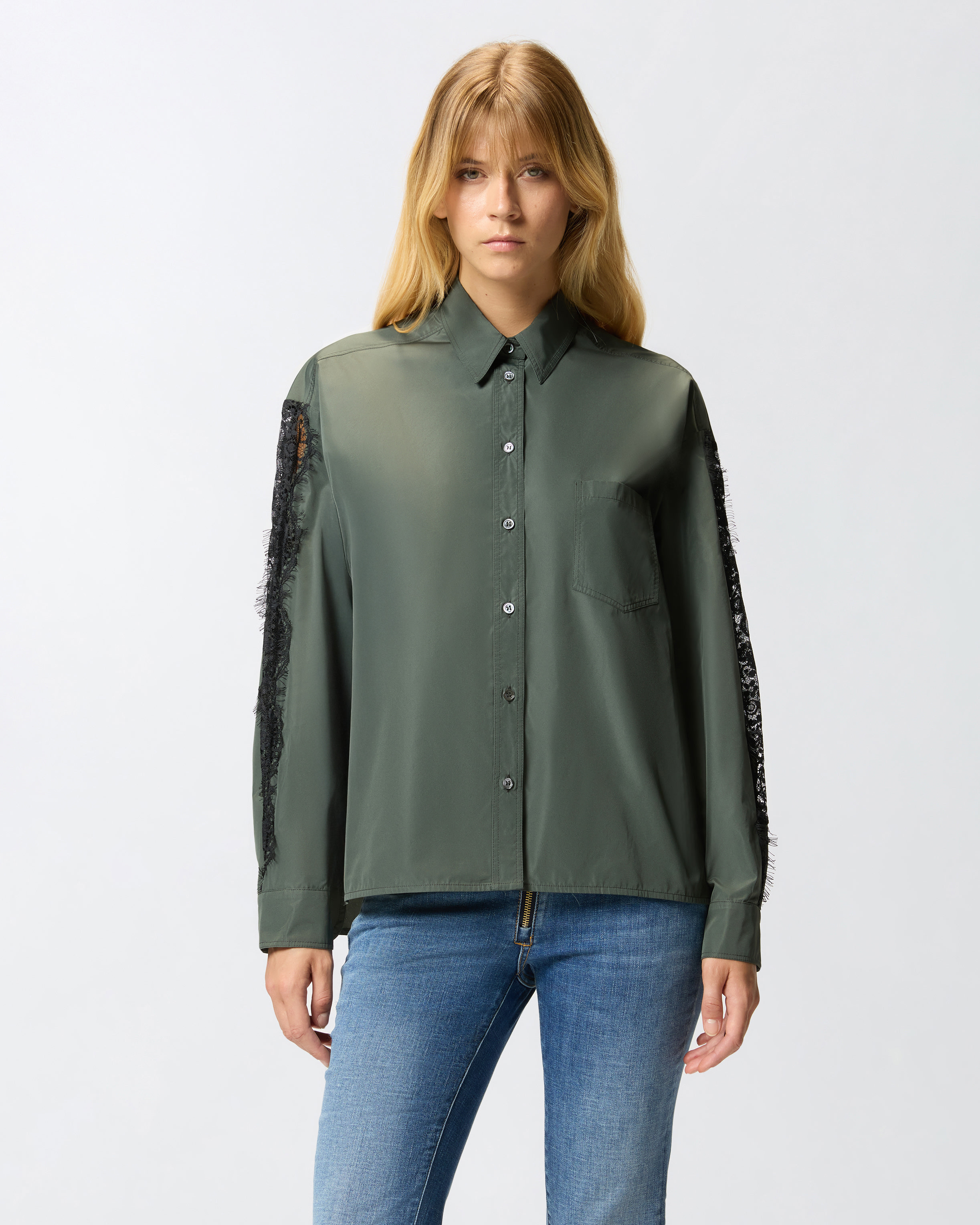 SHIRT WITH LACE INSERTS - 2