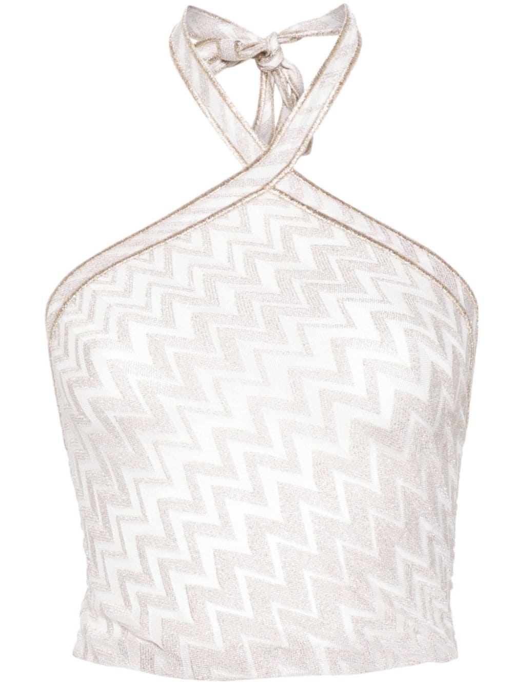 zigzag-woven halterneck top - 1