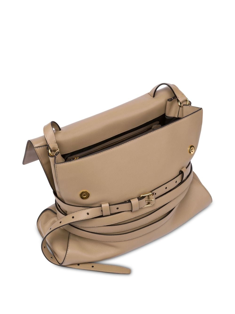 strap-detail leather tote bag - 3