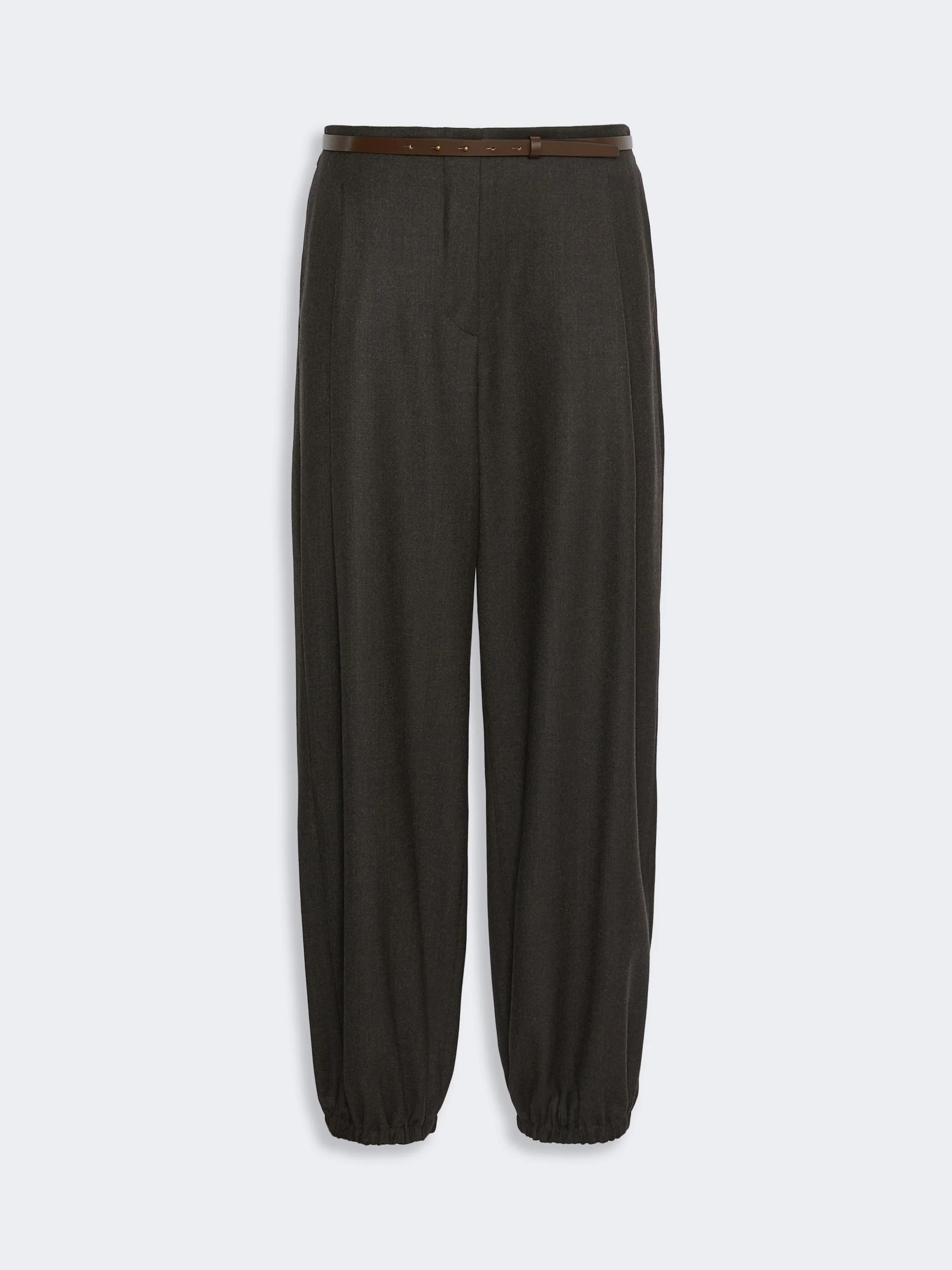 PERGOLA Wool flannel trousers - DARK BROWN - 1