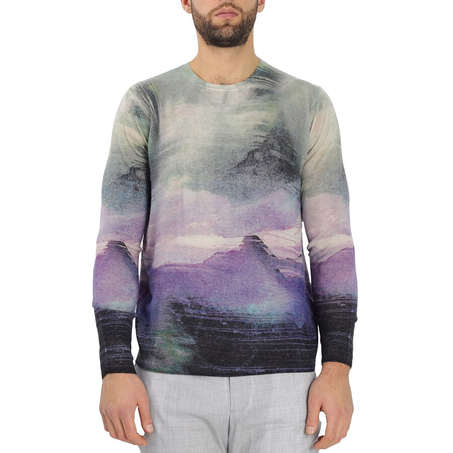 Emporio Armani Men's Abstract Print Cashmere Sweater - 1