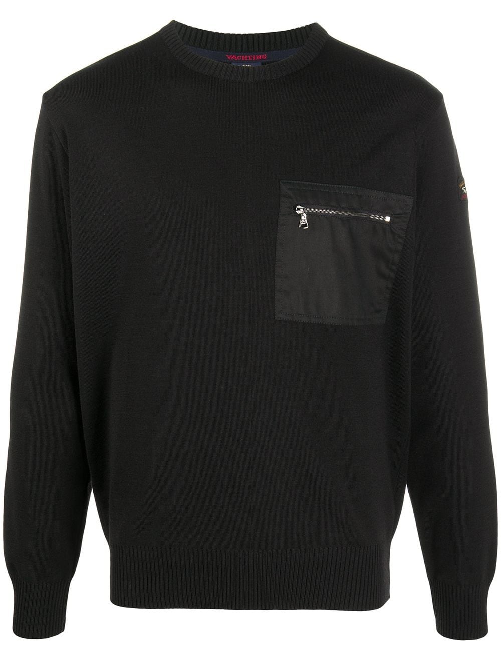 logo patch rib-trimmed jumper - 1