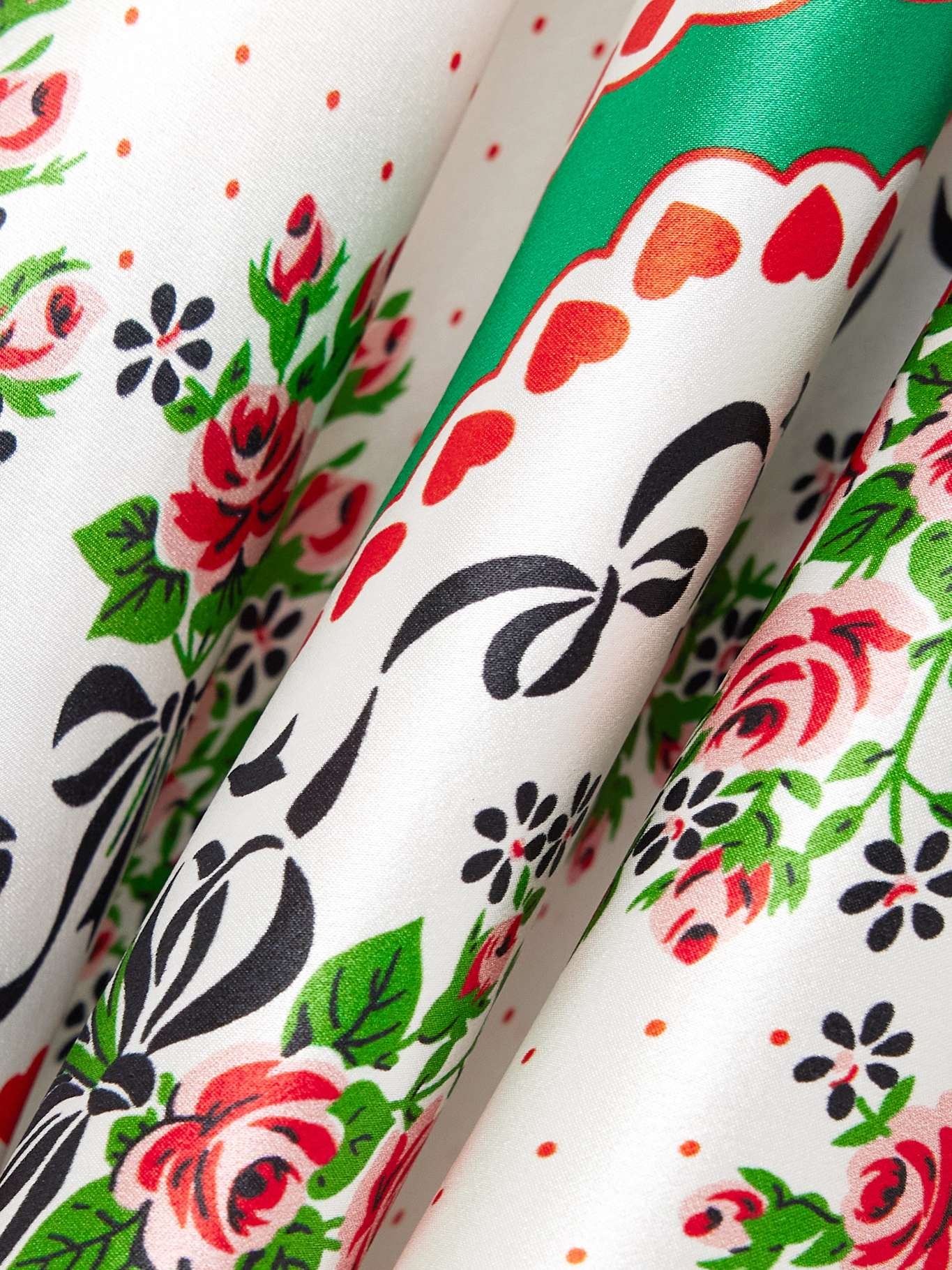 Printed silk-satin midi dress - 4