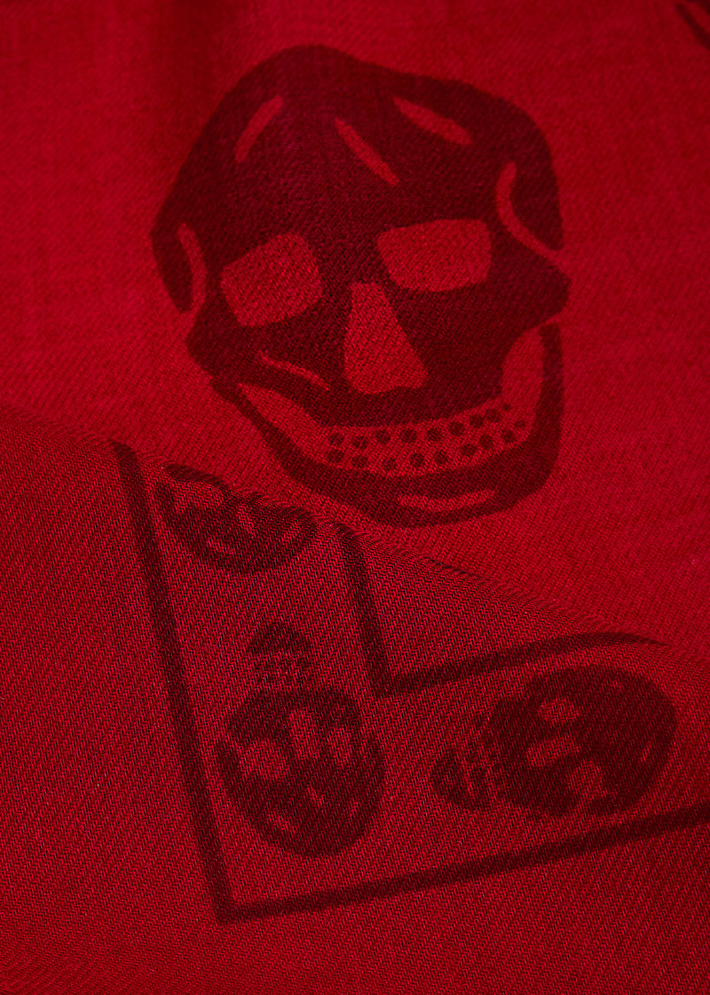 Alexander McQueen Classic Skull Wool Scarf outlook
