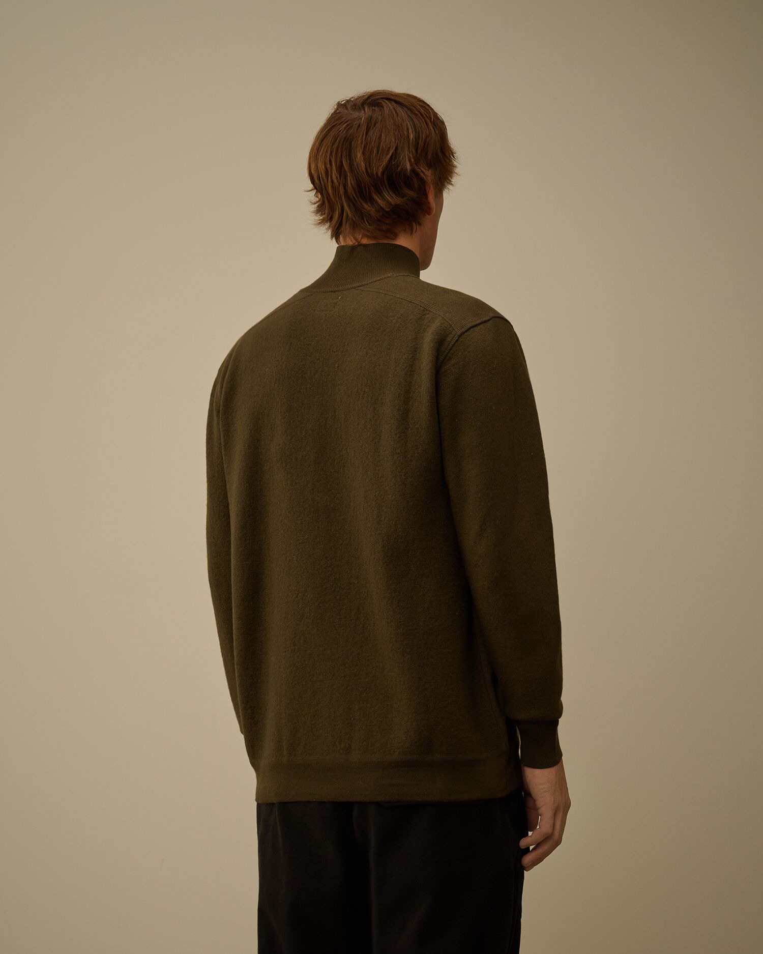 Merino Wool Felted Half Button Sweater - 4