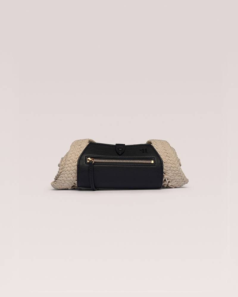 RUBA - Cotton mesh shopping tote - Black/Creme 3