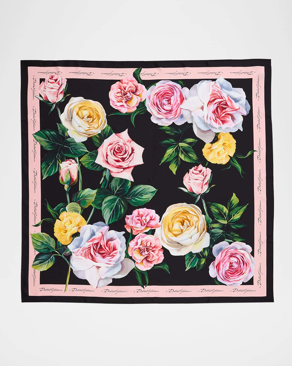Floral Silk Twill Foulard Scarf - 1