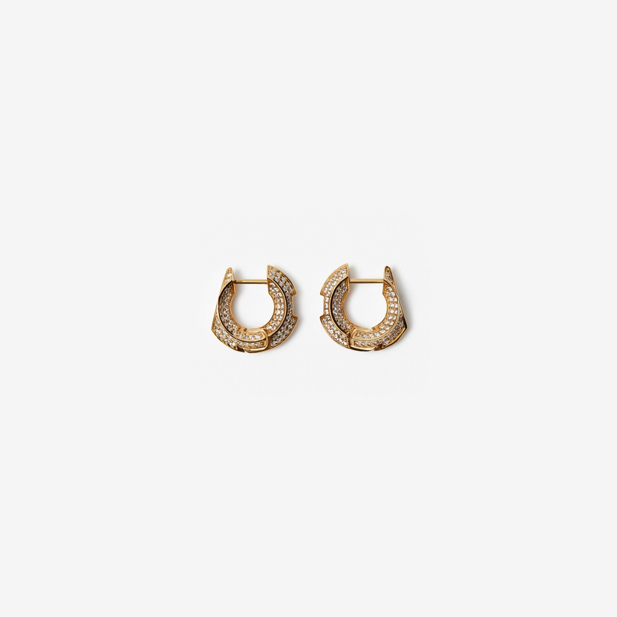 Gold-plated Pavé Hollow Earrings - 1