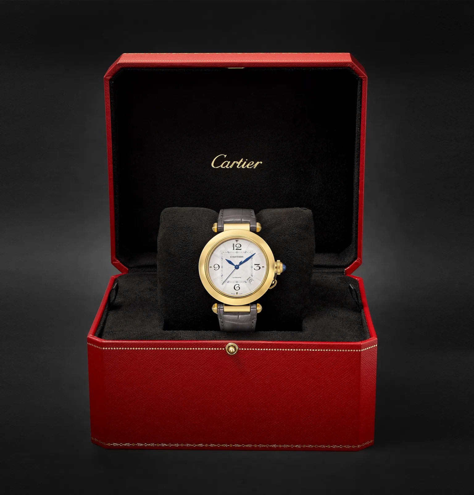 Pasha de Cartier Automatic 41mm 18-Karat Gold and Alligator Watch, Ref. No. WGPA0007 - 10