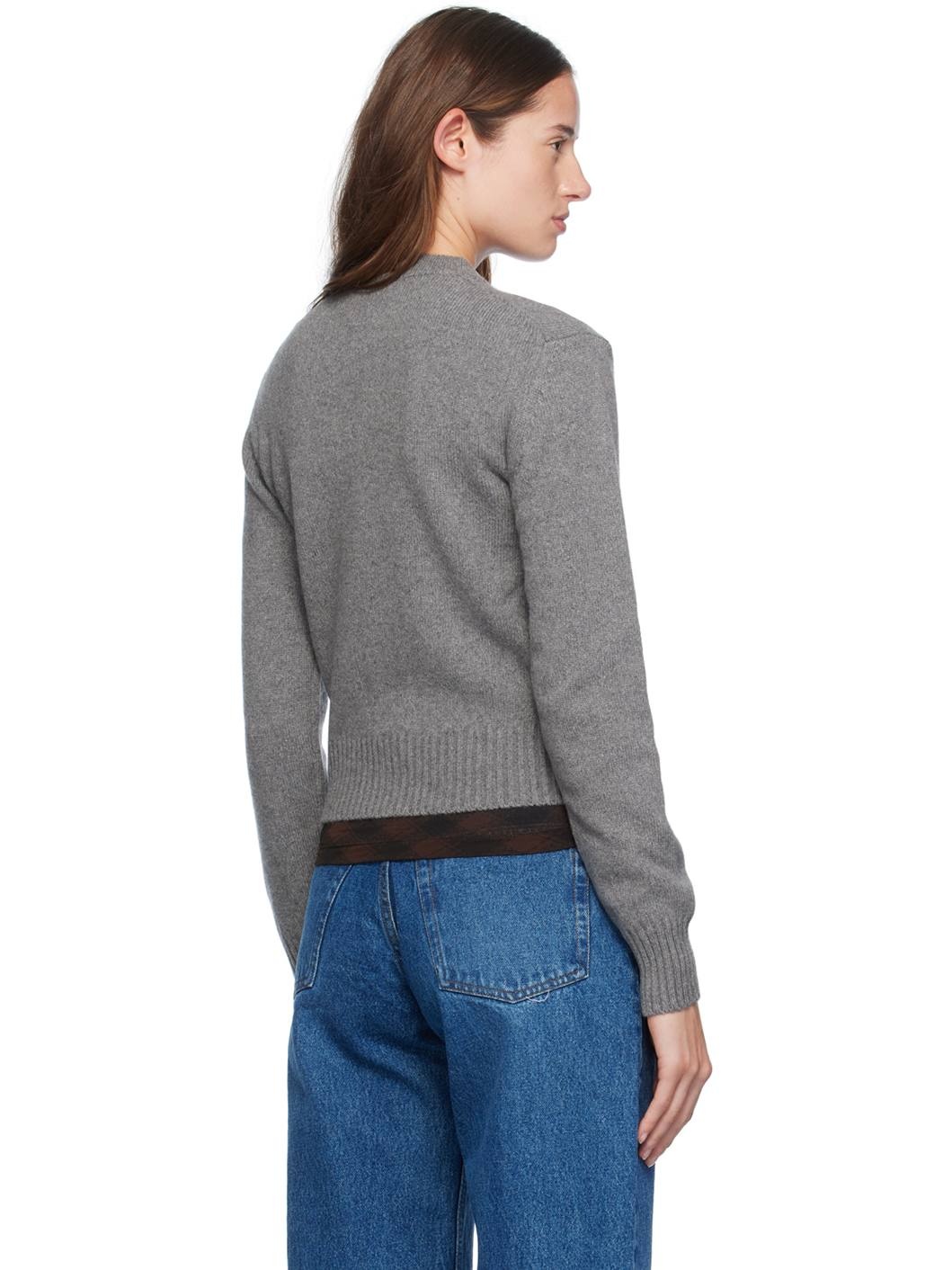 Gray Cashmere Ami de Cœur Cardigan - 3