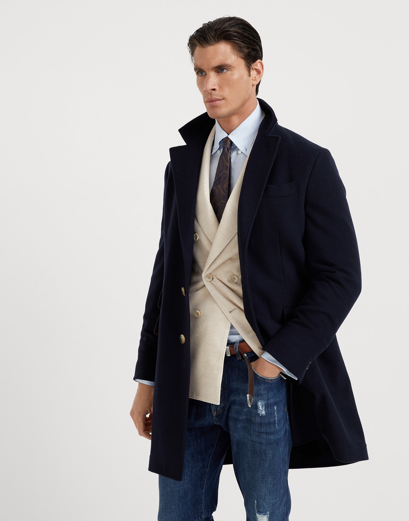 Water-resistant lightweight cashmere overcoat - 1