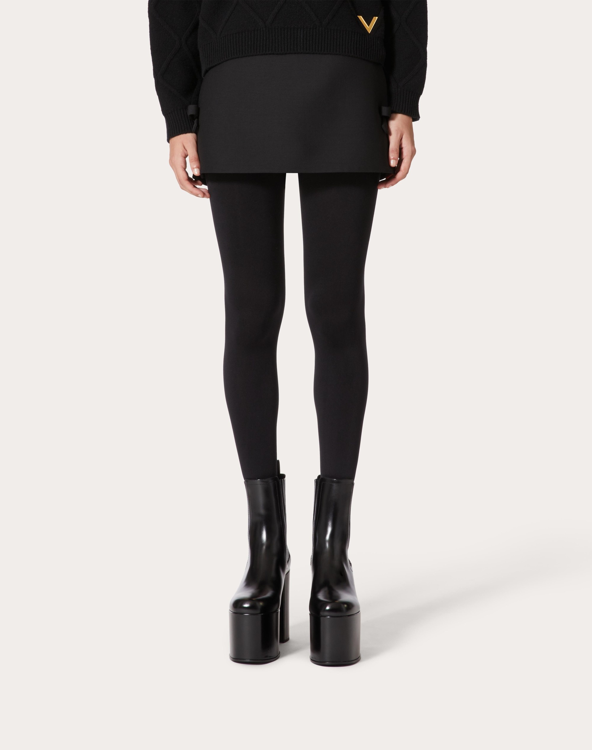 CREPE COUTURE SKORT WITH BOW DETAILS - 3