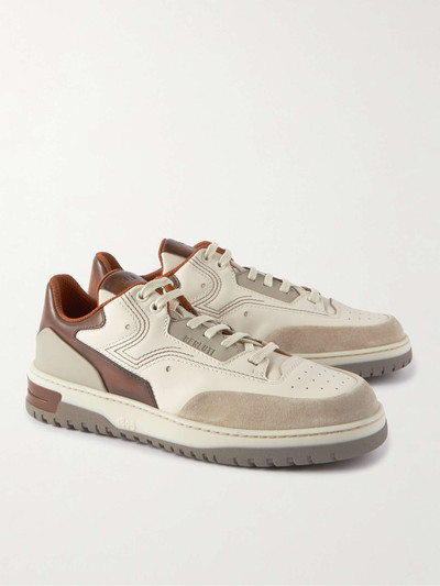 Berluti Playoff Suede-Trimmed Leather Sneakers outlook