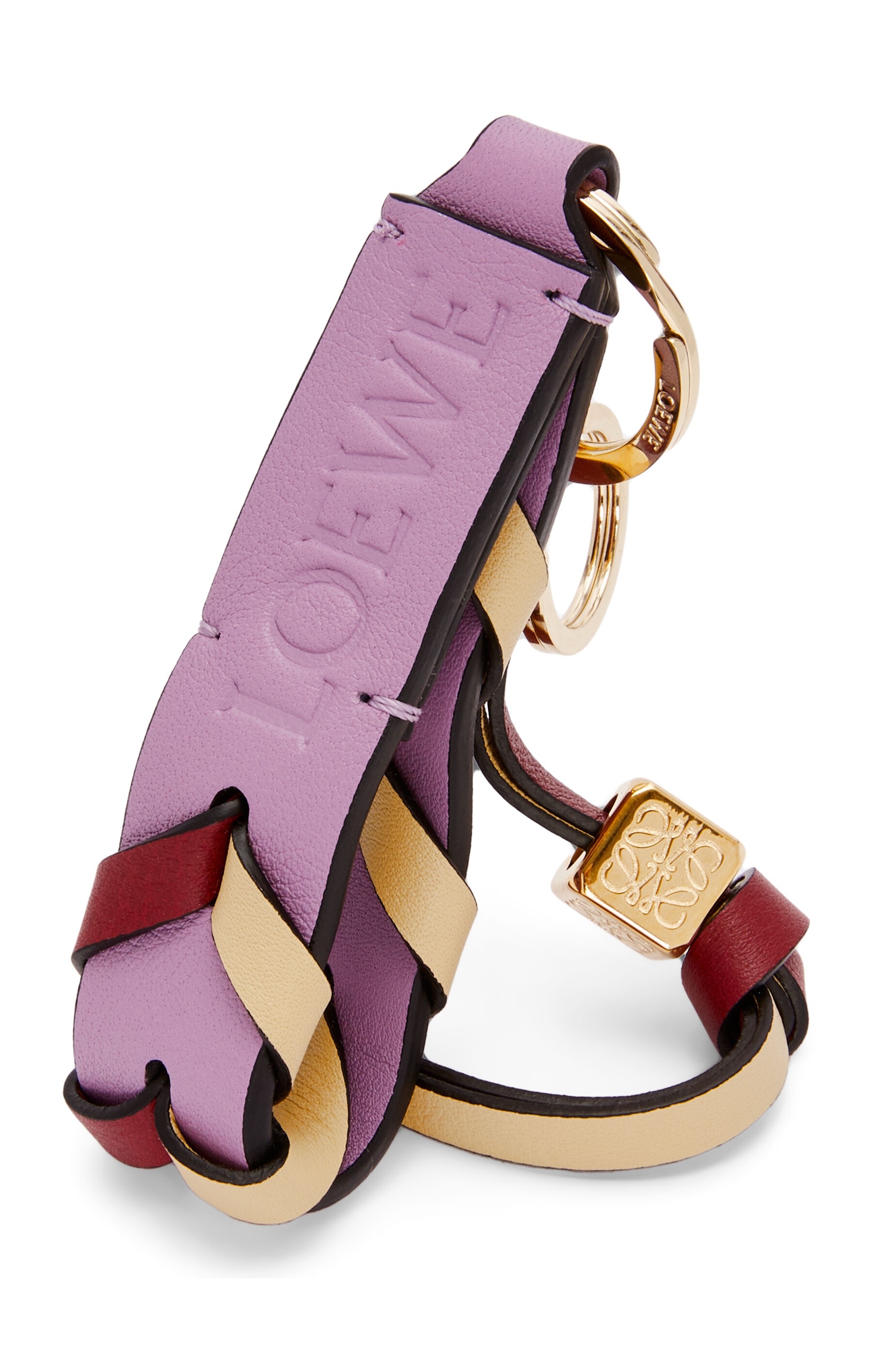Braided strap keyring in calfskin - 3