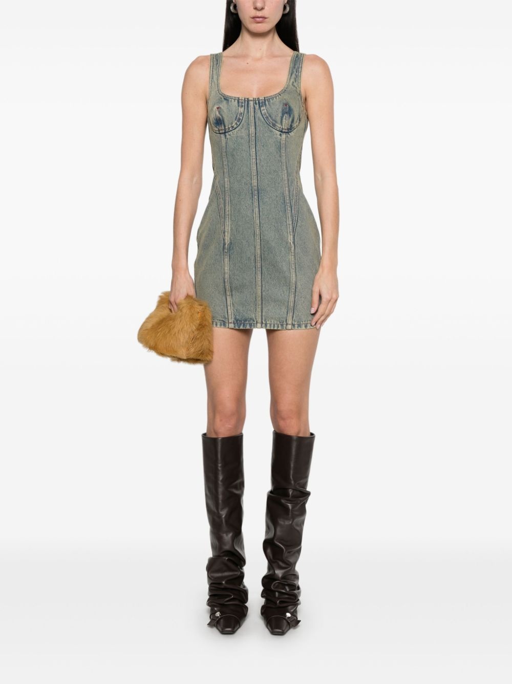 denim mini dress - 2