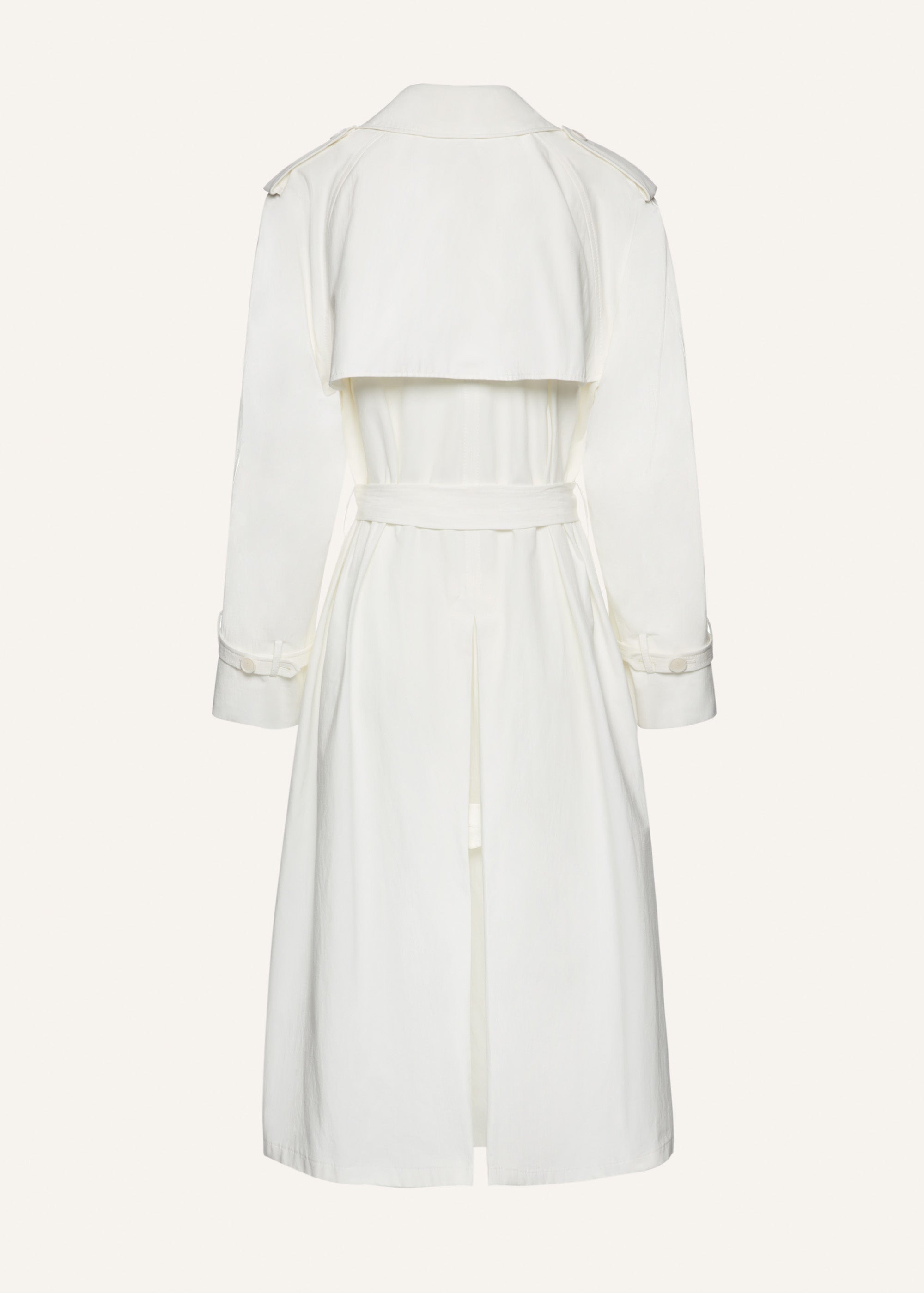 Mid-length cotton trench coat in white - 2
