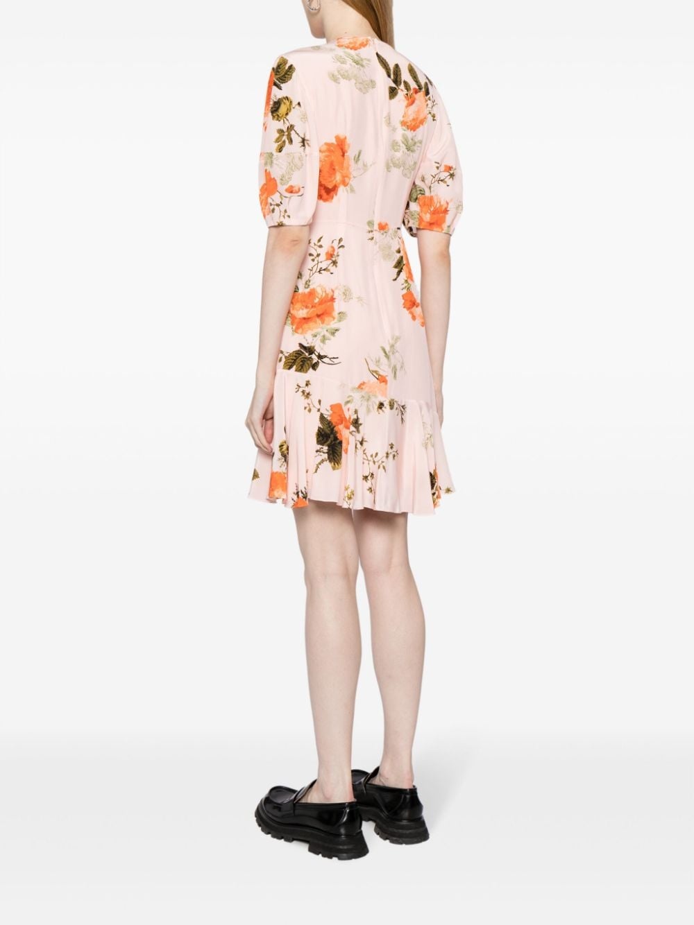 floral-print silk minidress - 4