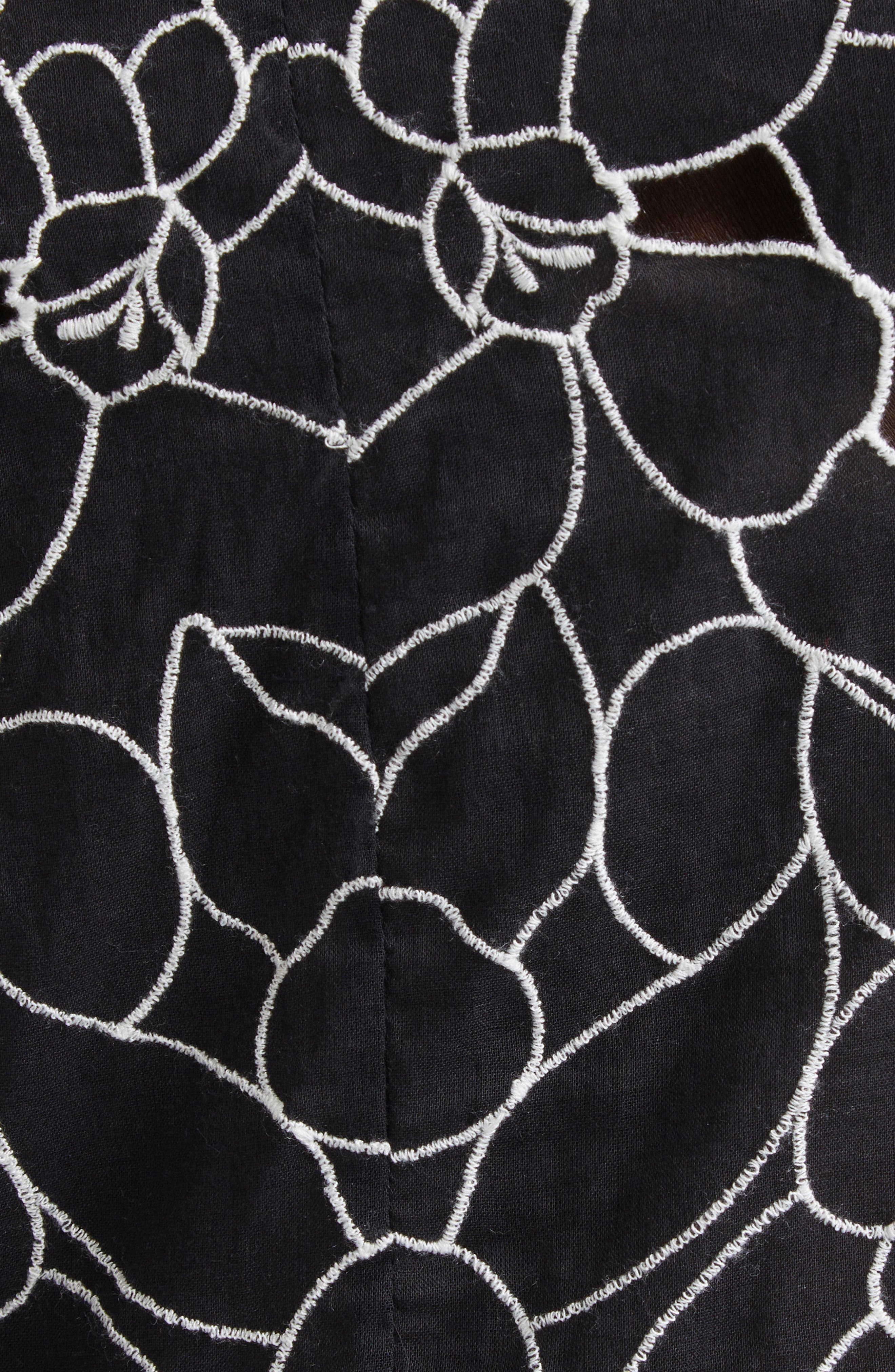 Ulla Johnson Ali Embroidered Cutout Sleeveless Top in Noir at Nordstrom - 7