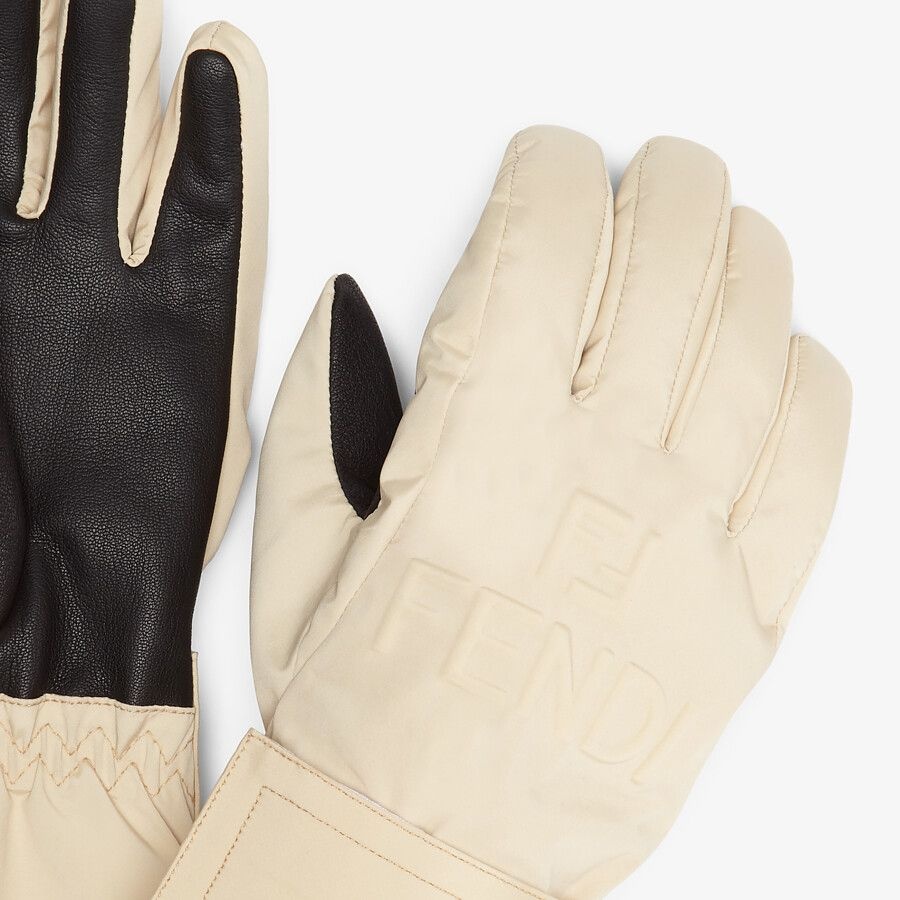 Beige tech nylon gloves - 2