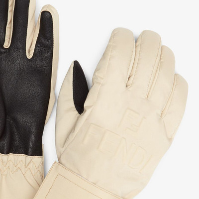 FENDI Beige tech nylon gloves outlook