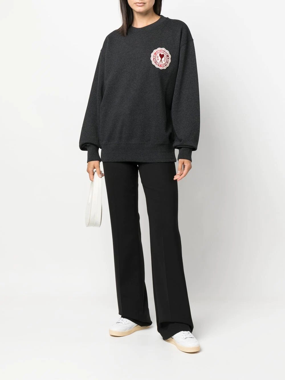 logo-patch crew-neck sweatshirt - 3