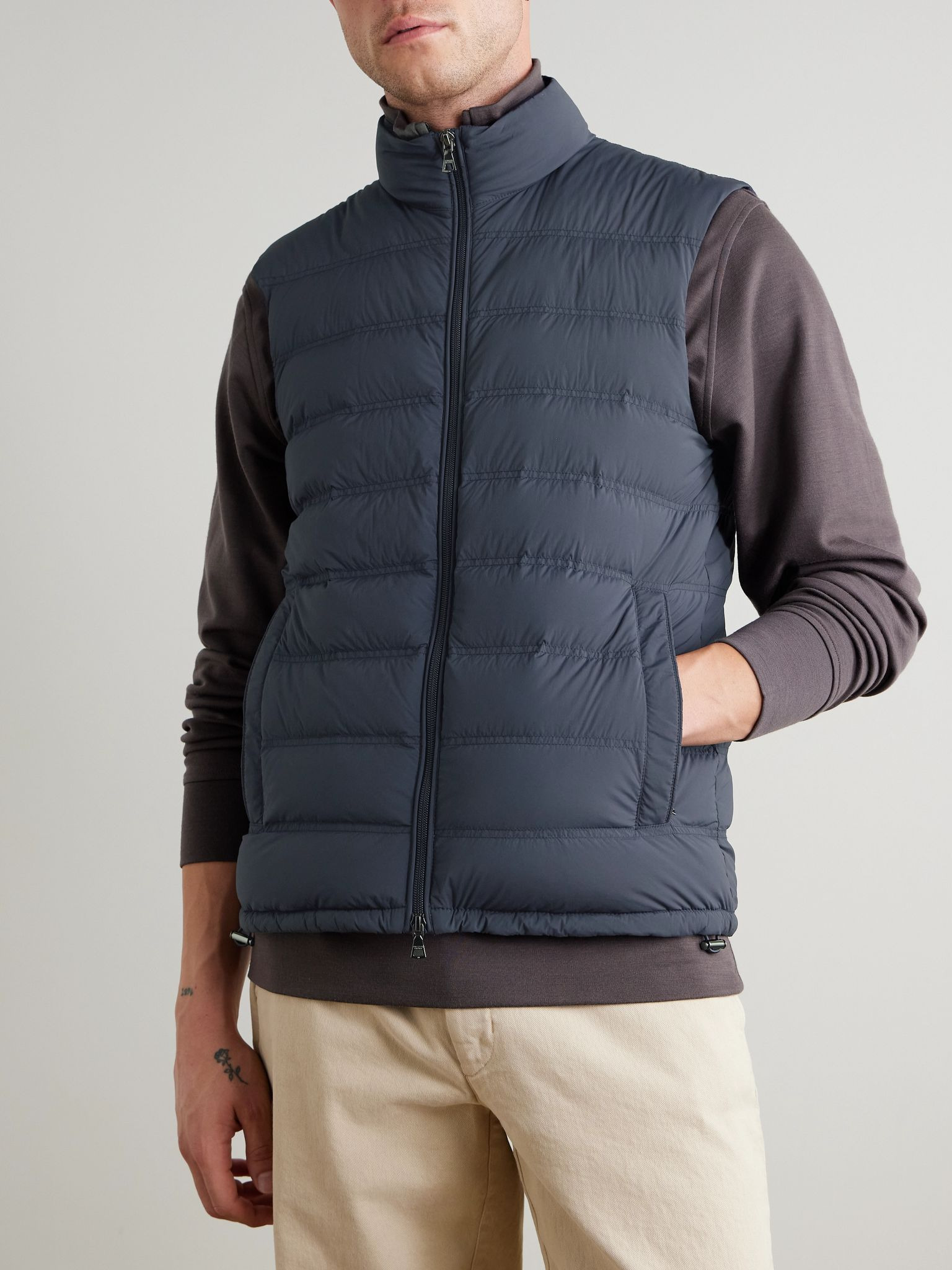 Hopper Slim-Fit Quilted Stretch-Shell Down Gilet Navy - 3