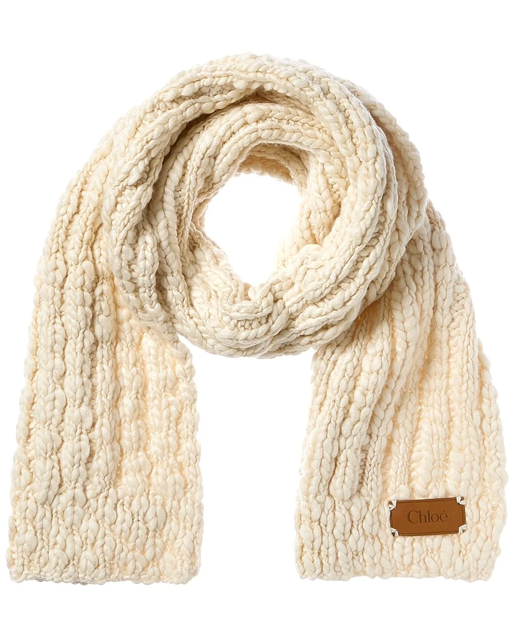 Chloé Logo Wool & Silk-Blend Scarf - 1