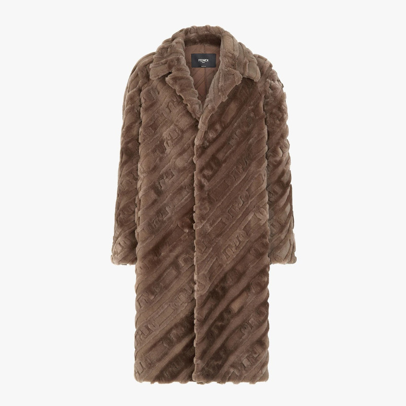Brown shearling coat 1