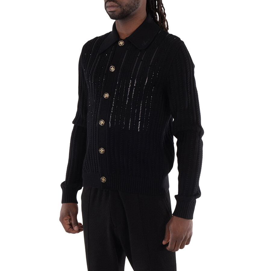 Amiri Men's Black Long Sleeve Polo Shirt - 5