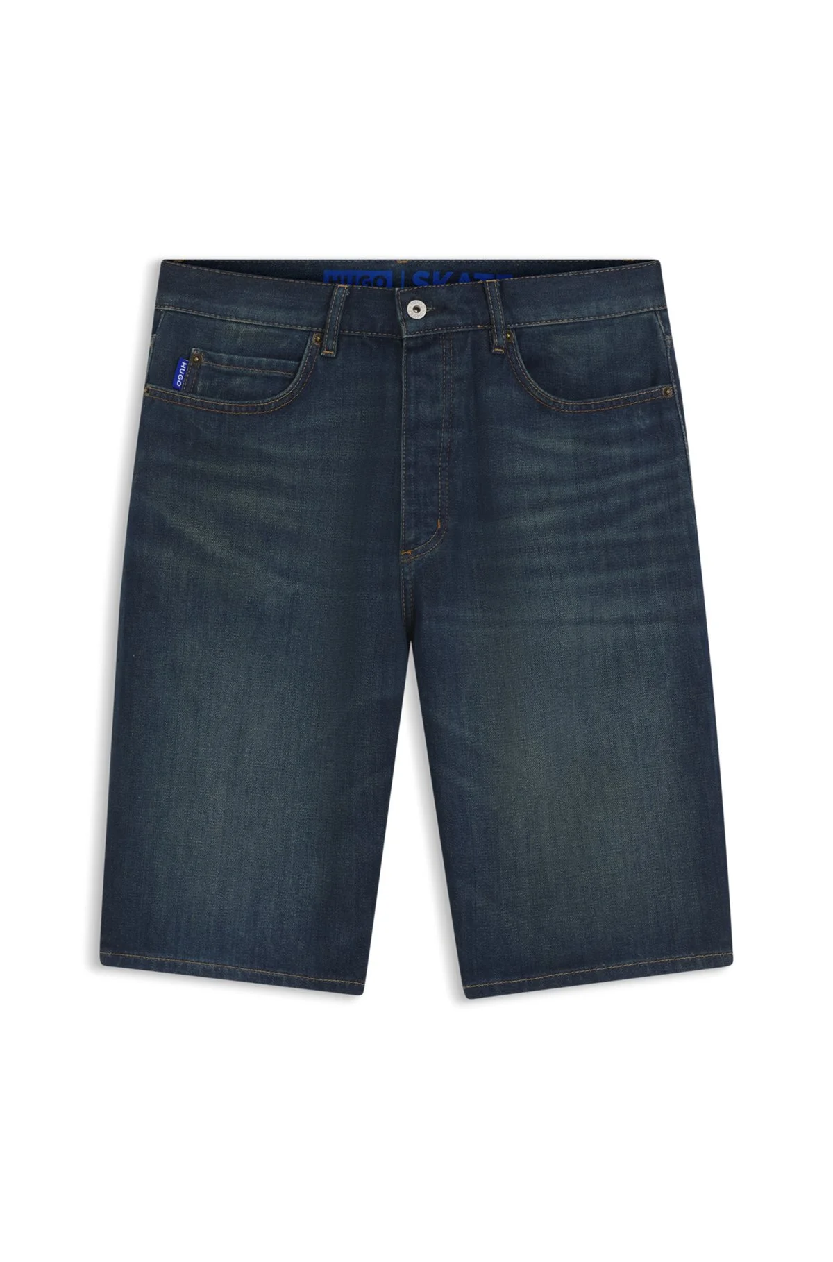 STRAIGHT-FIT SHORTS IN BROKEN TWILL FABRIC - 1