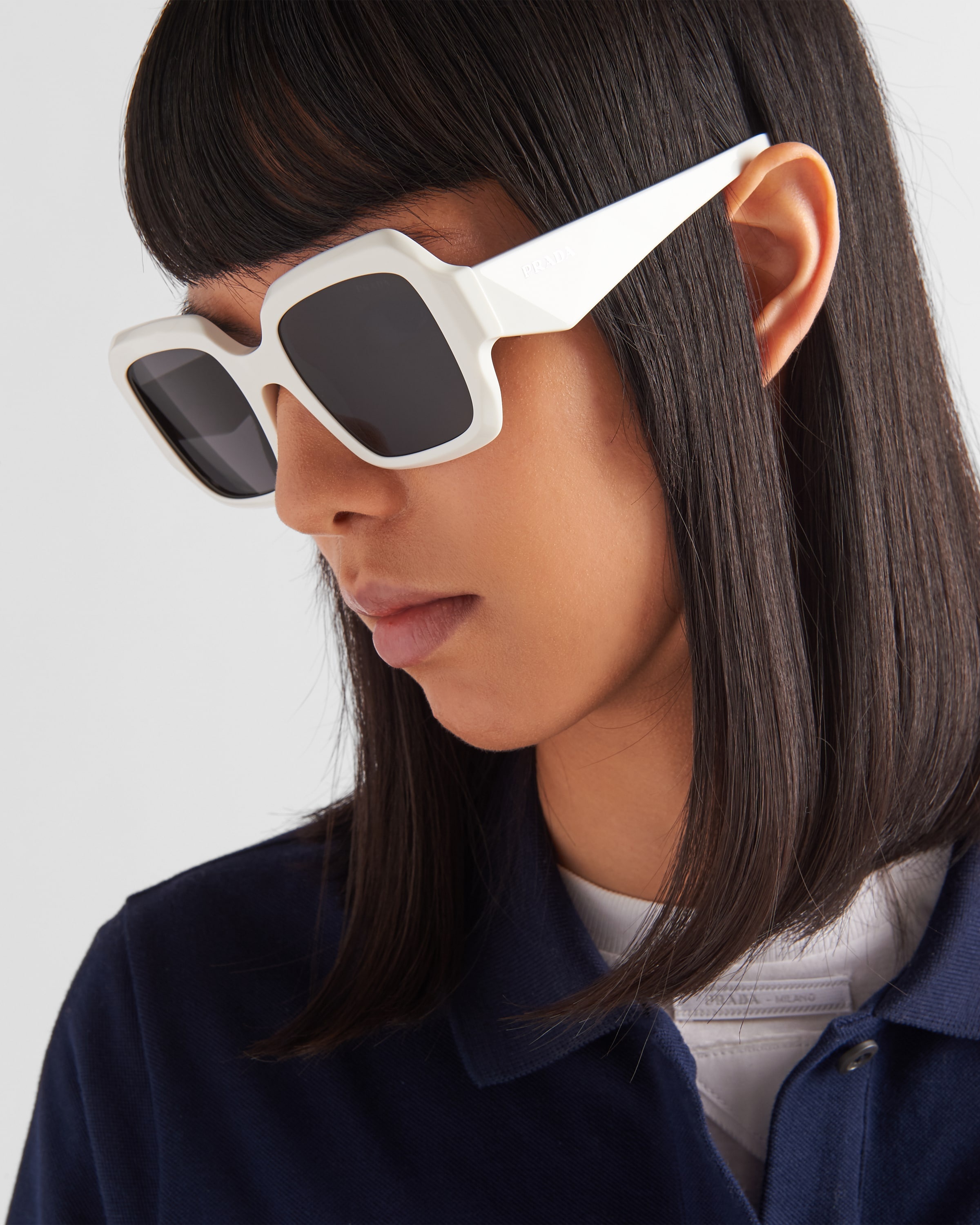 Prada Symbole Geometric-Frame Sunglasses