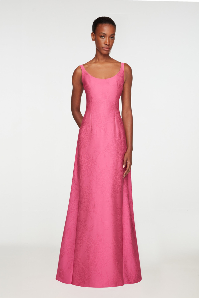 EMILIA WICKSTEAD Ninette Dress In Hot Pink Embossed Cloque outlook