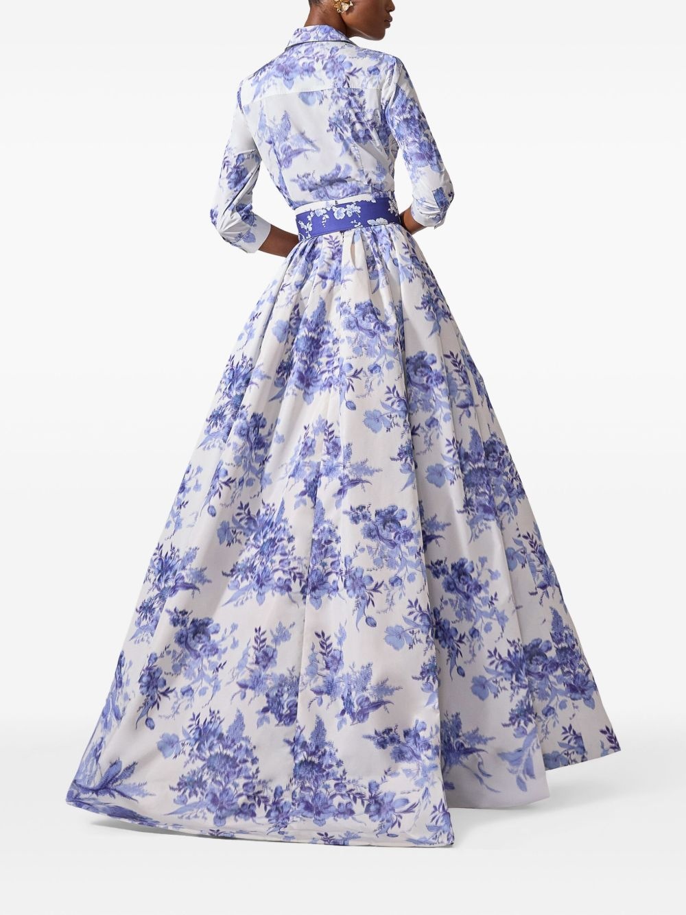 Chiné floral-print midi skirt - 3