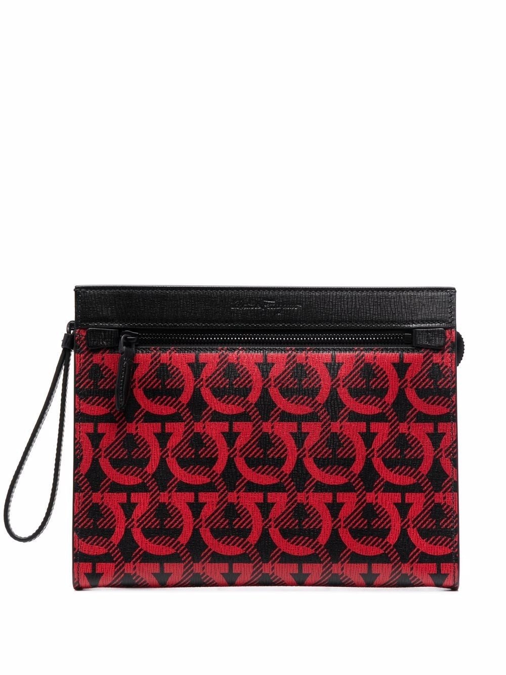 Gancini logo-print clutch bag - 1