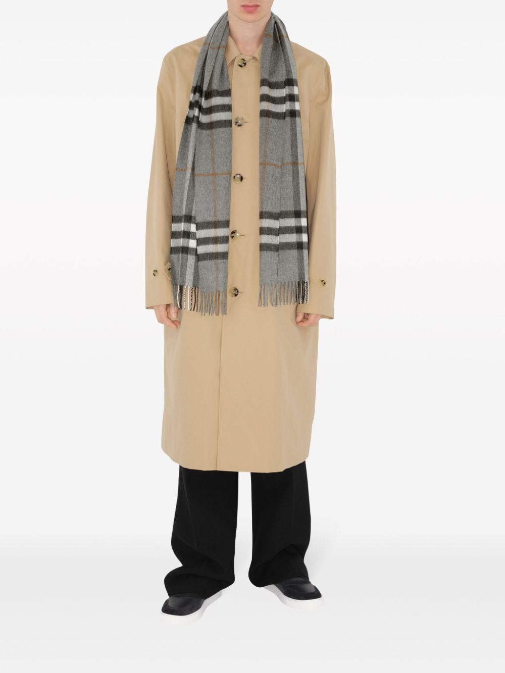 House Check cashmere scarf - 4