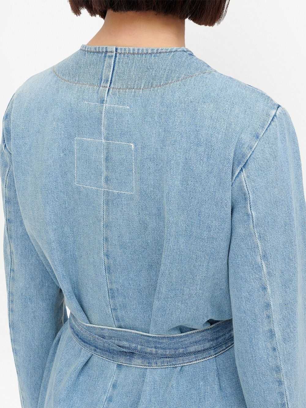 denim belted trench coat - 6