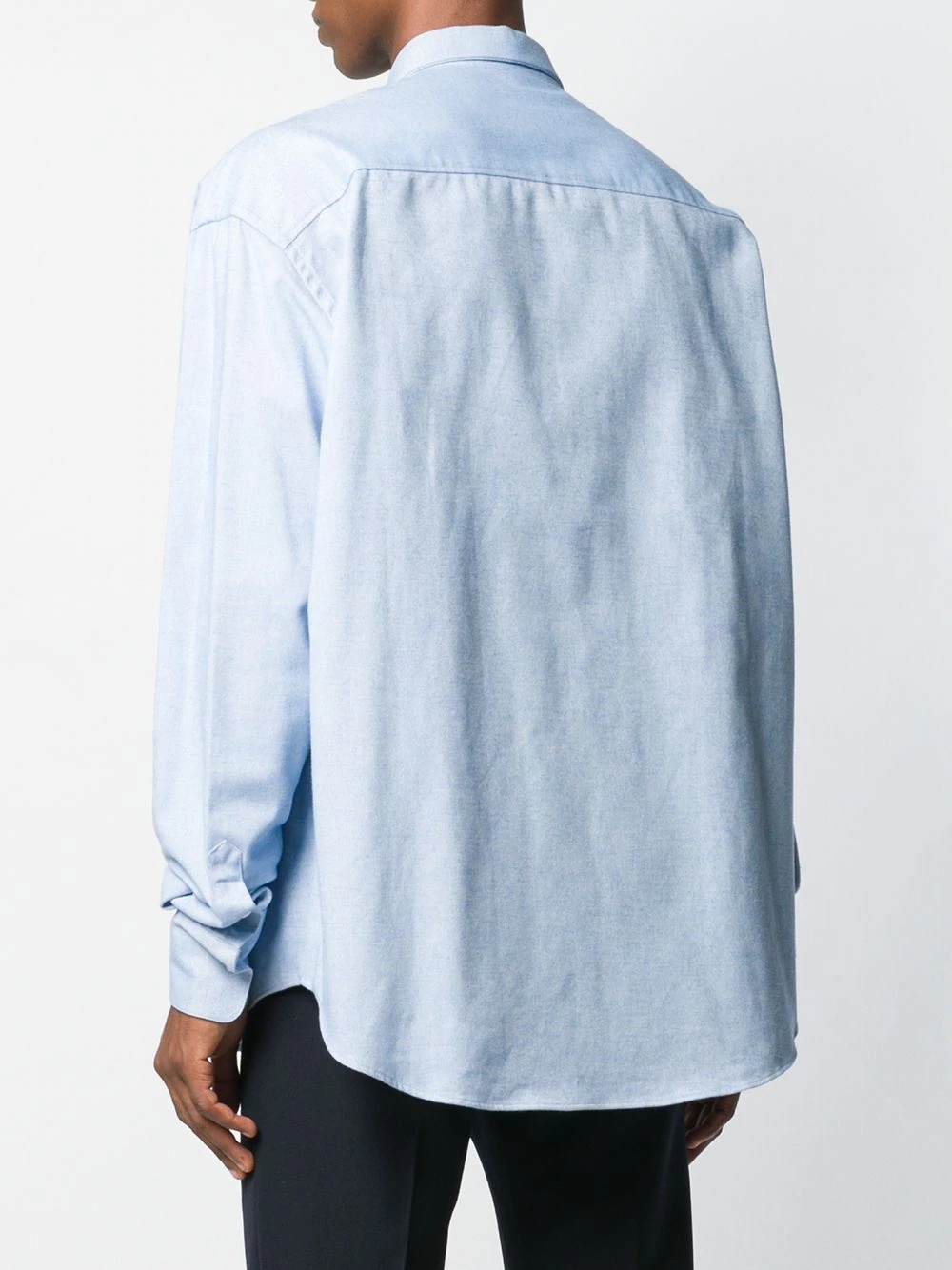 Oversize Long Sleeve Shirt With Chest Pocket - 4