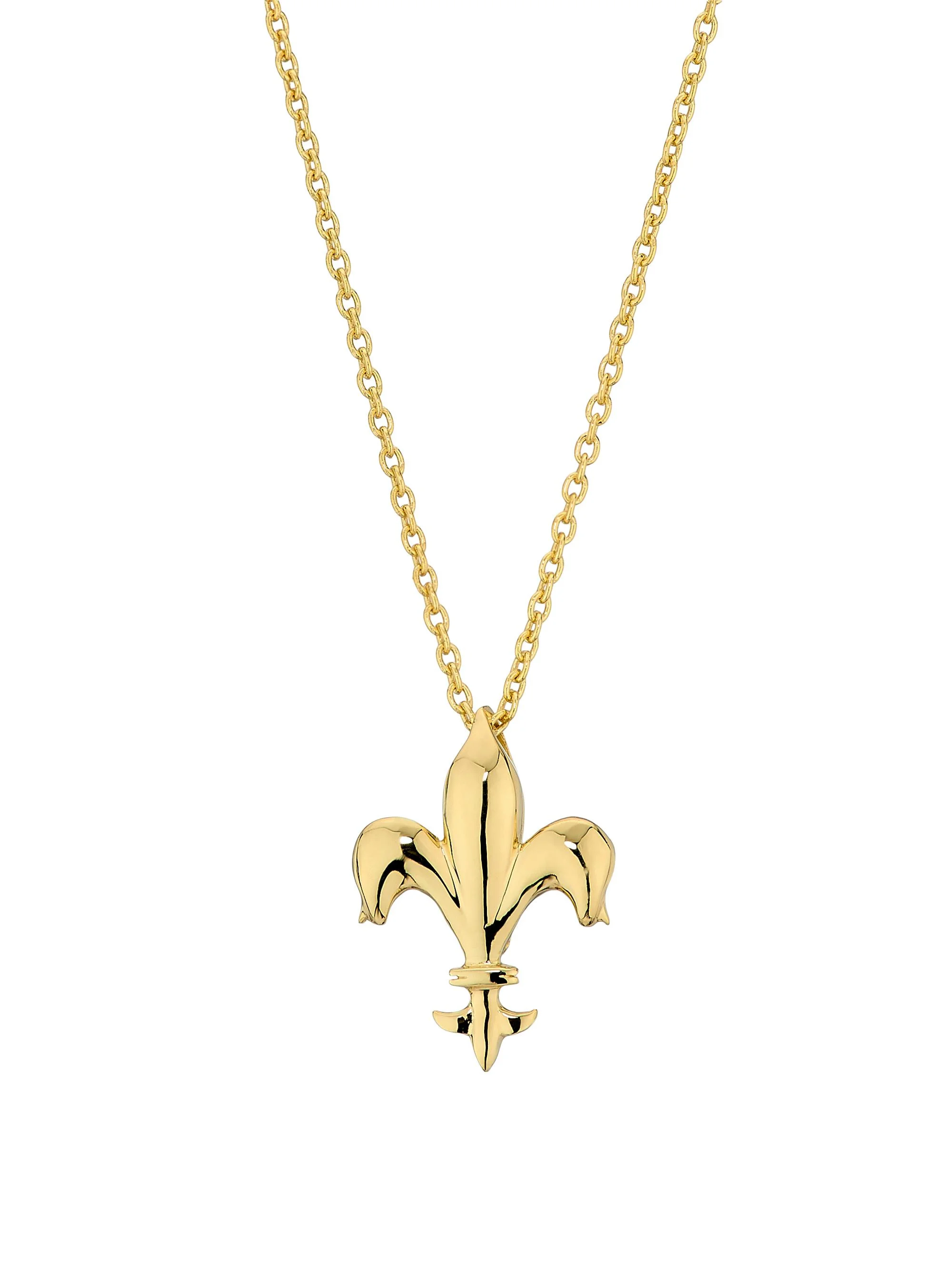 Women's Tiny Treasures 18K Yellow Gold & Ruby Fleur De Lis Necklace - Yellow Gold - 1