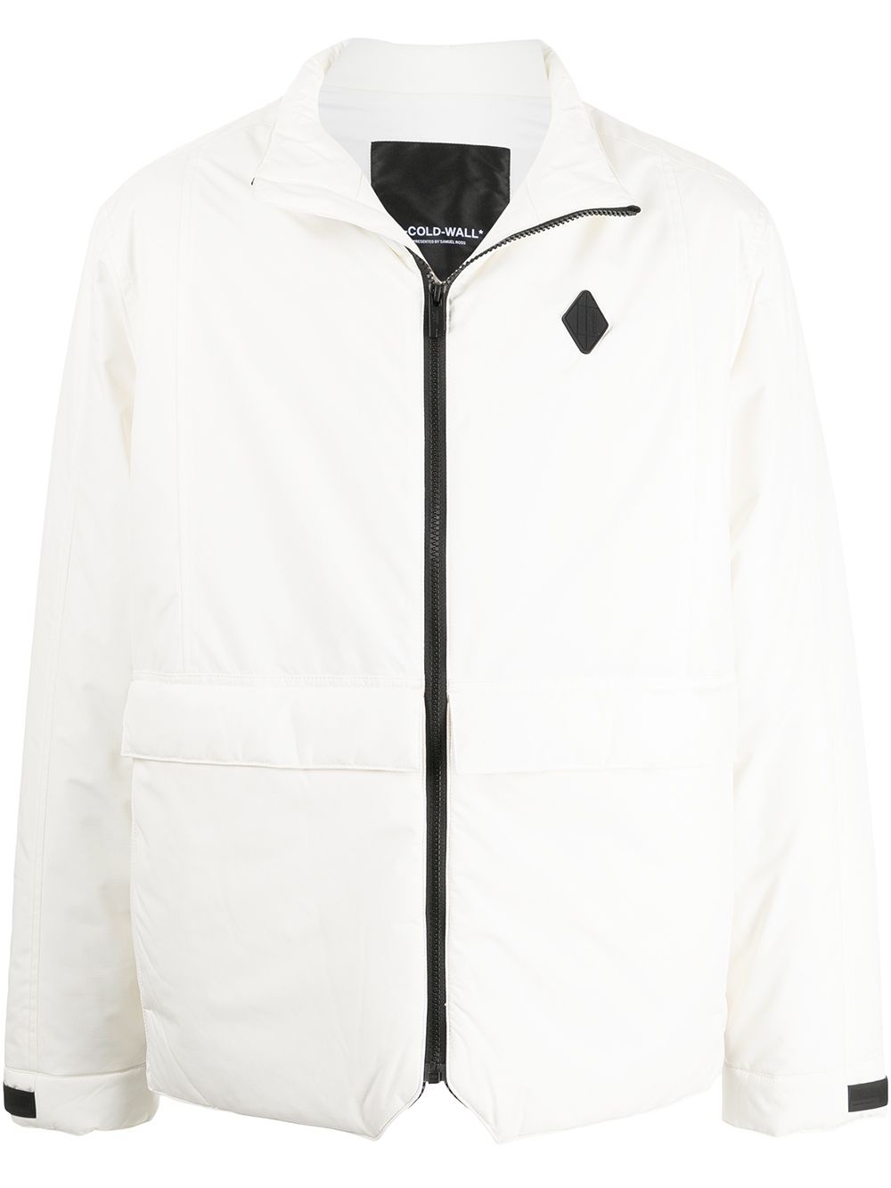 logo-patch padded zip-front jacket - 1