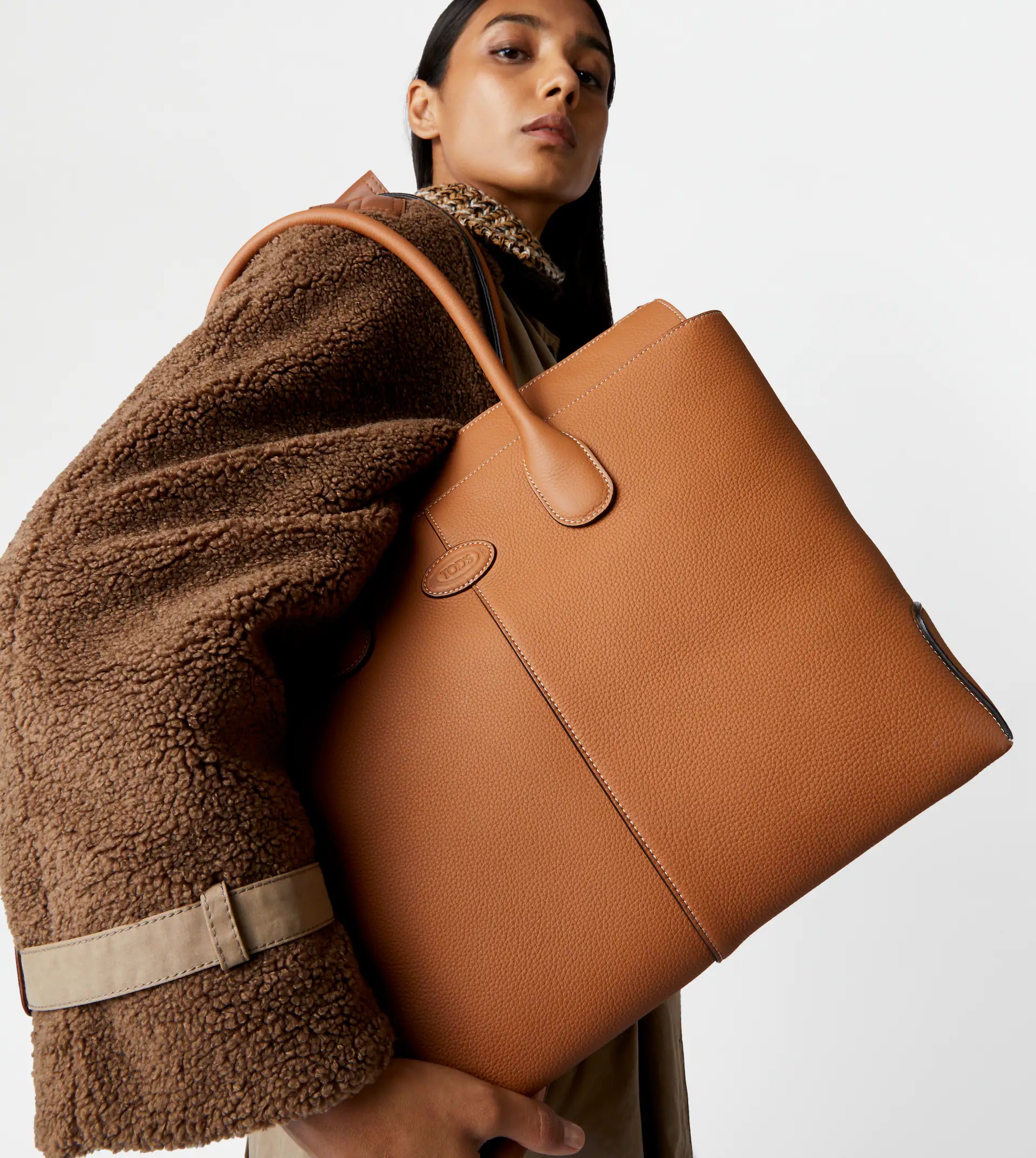 TOD'S DI BAG IN LEATHER LARGE - BROWN - 2