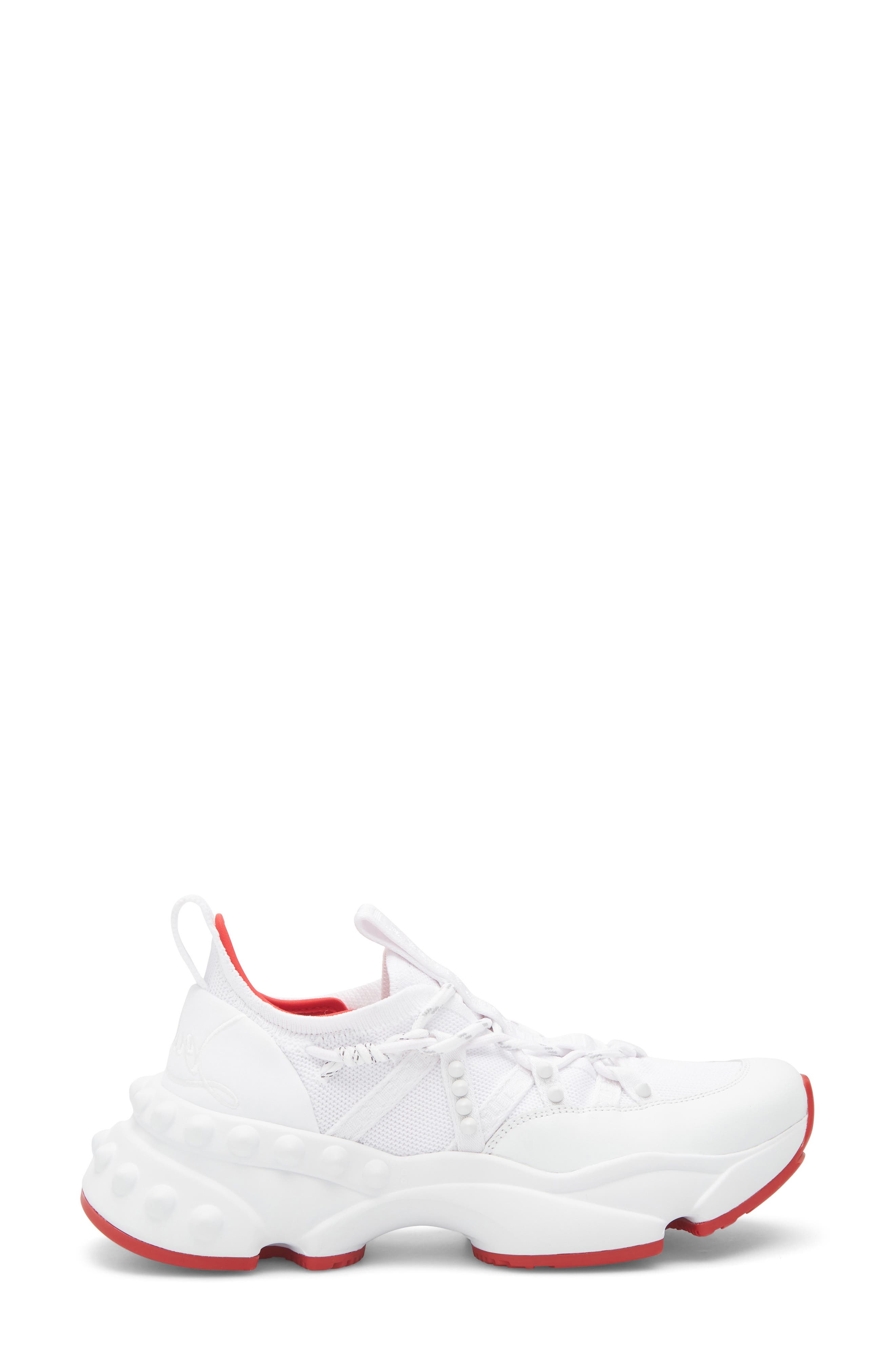 Christian Louboutin Trailnrun Spike Sneaker in White at Nordstrom - 3