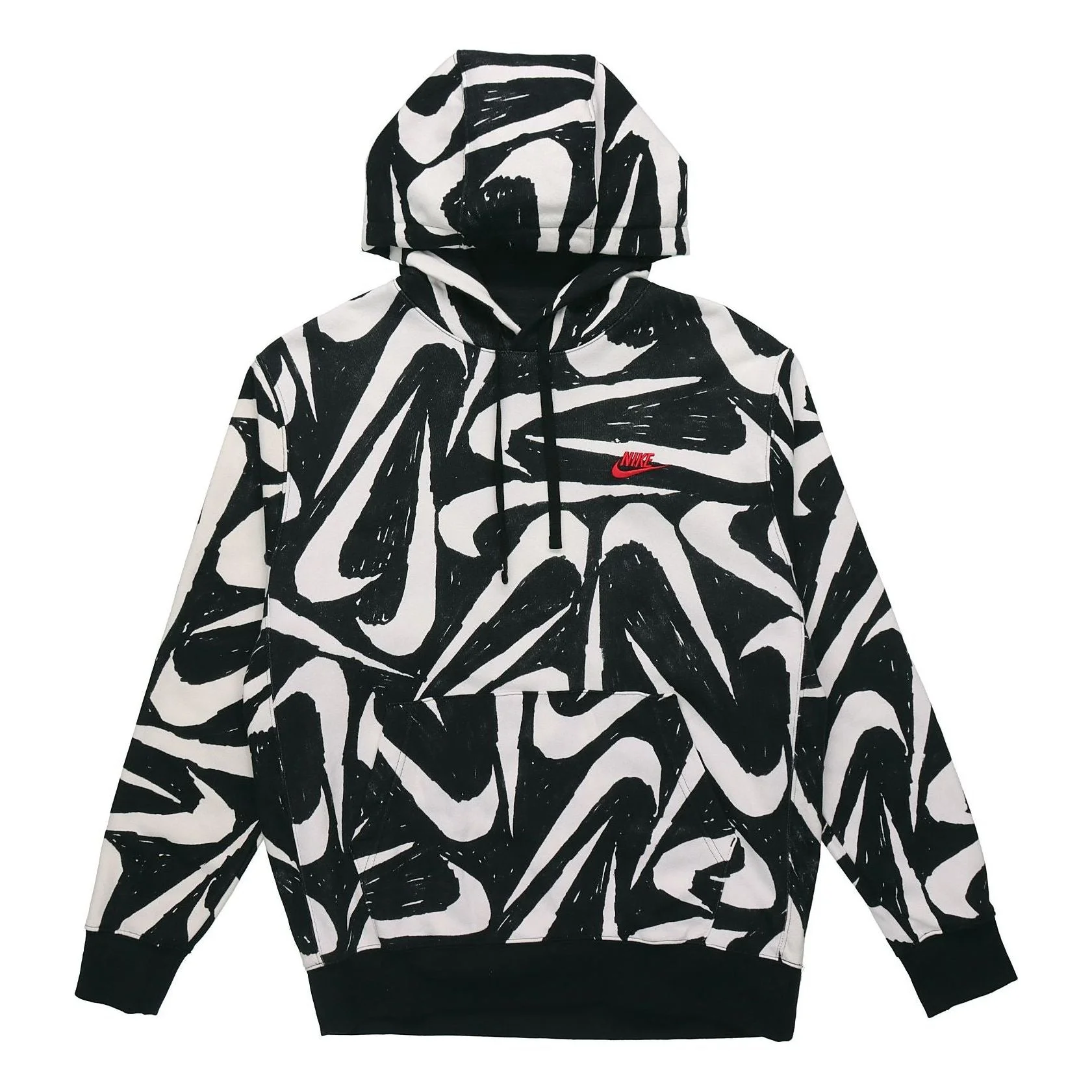 Nike Athleisure Casual Sports Printing Fleece Black CK2231-010 - 1