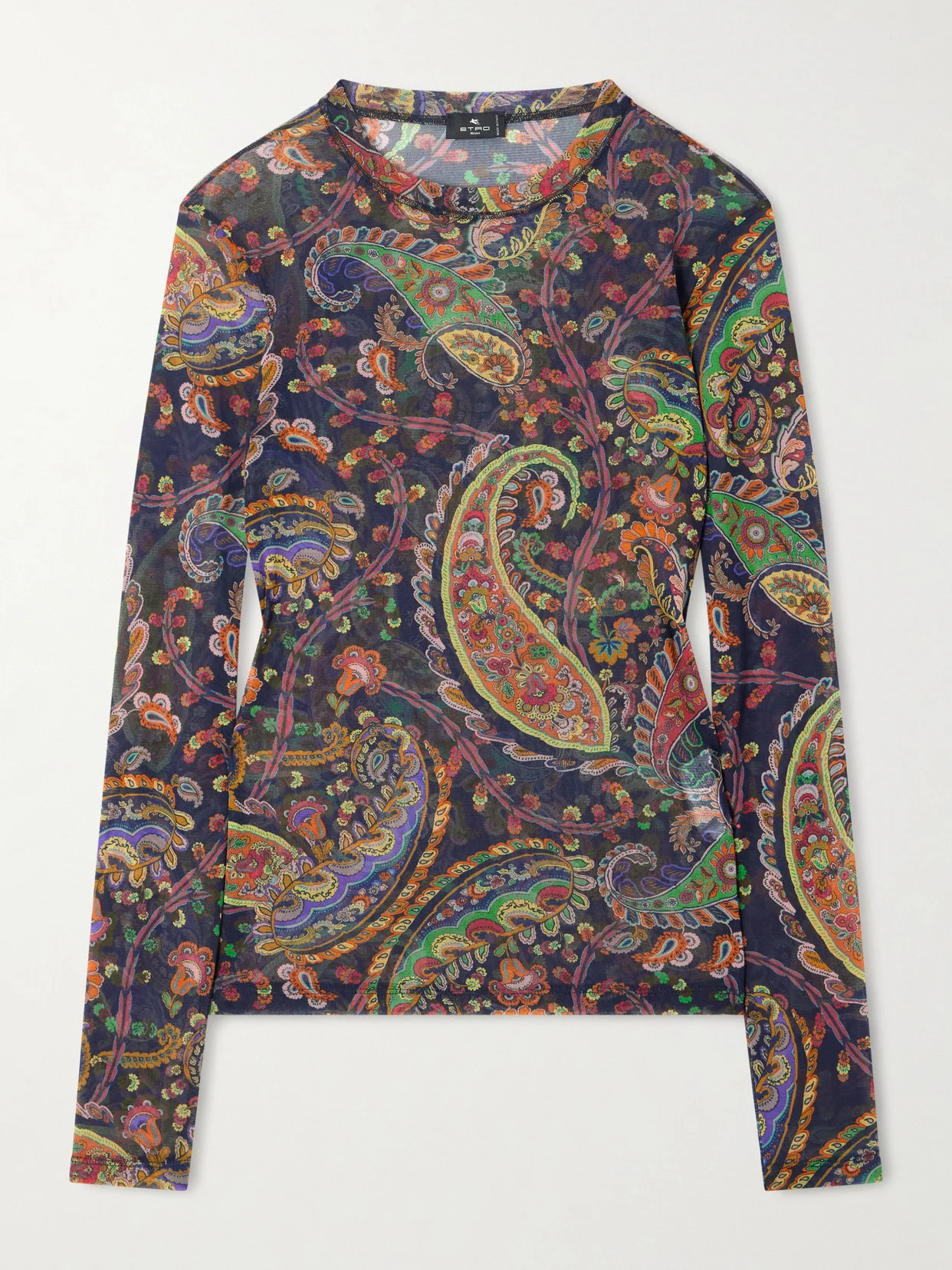 Paisley-print Mesh Top - 1