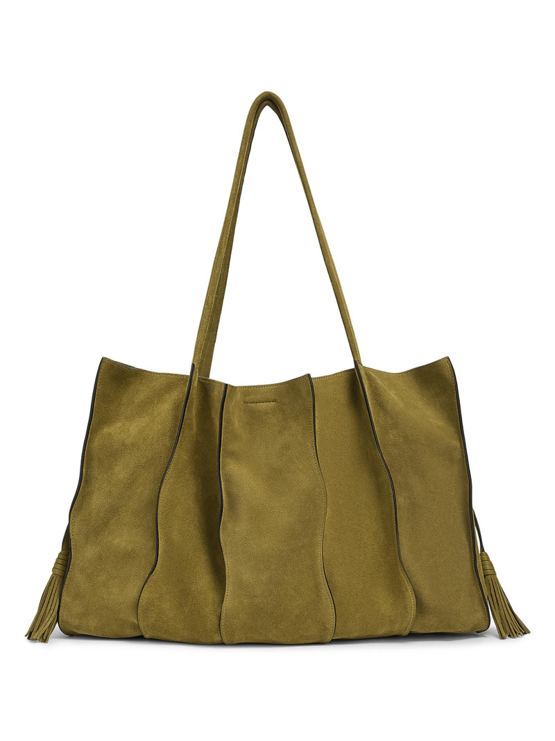 Women's Adria Leather Tote Bag - Olive 1