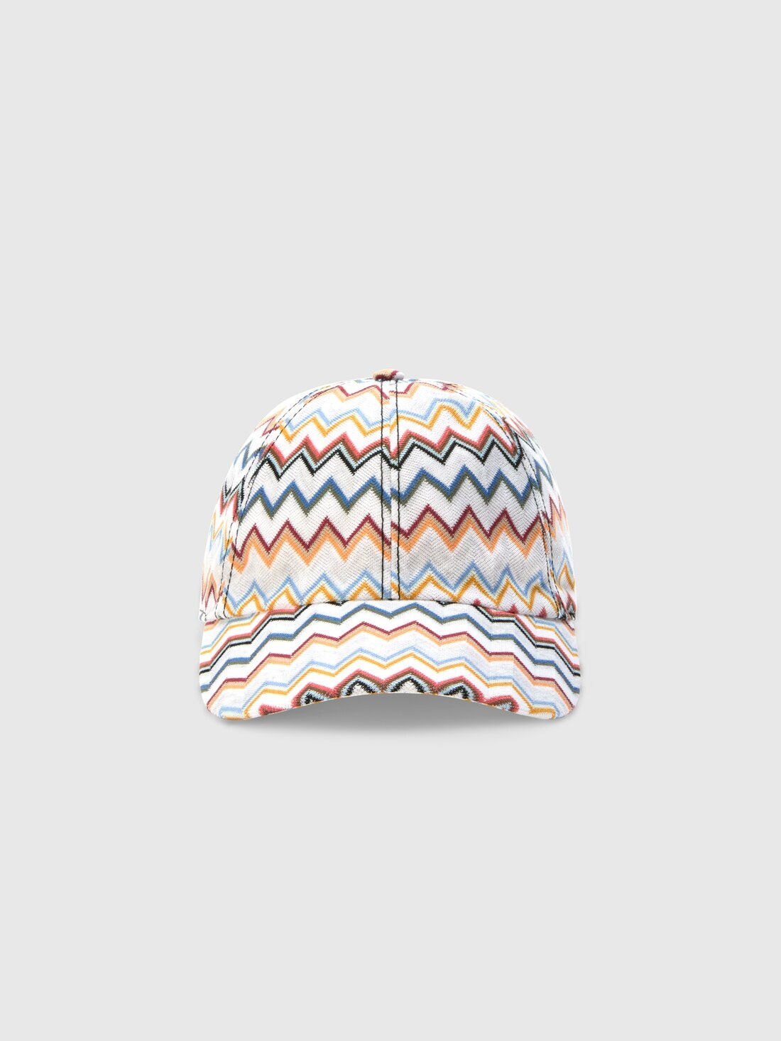Cotton baseball cap with zig zag pattern - 1