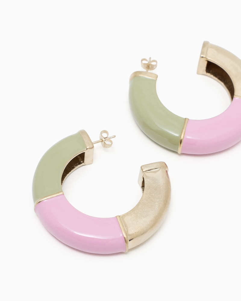 GIORGIO ARMANI METAL AND ENAMEL SEMI-CIRCULAR EARRINGS outlook