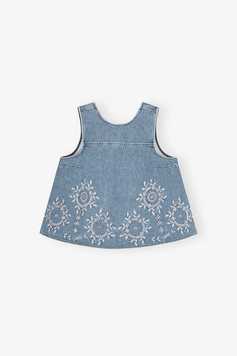 LIGHT BLUE BRODERIE ANGLAISE DENIM TOP 1