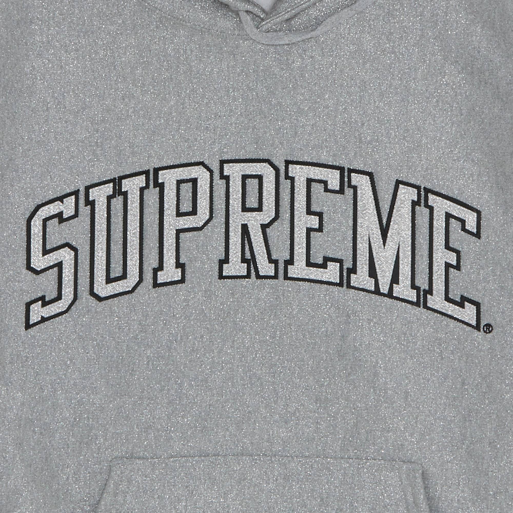 Supreme Supreme Glitter Arc Hooded Sweatshirt 'Grey' | REVERSIBLE