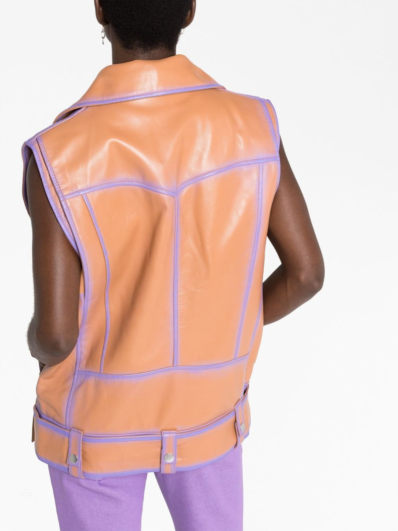 contrast-trim leather vest 3